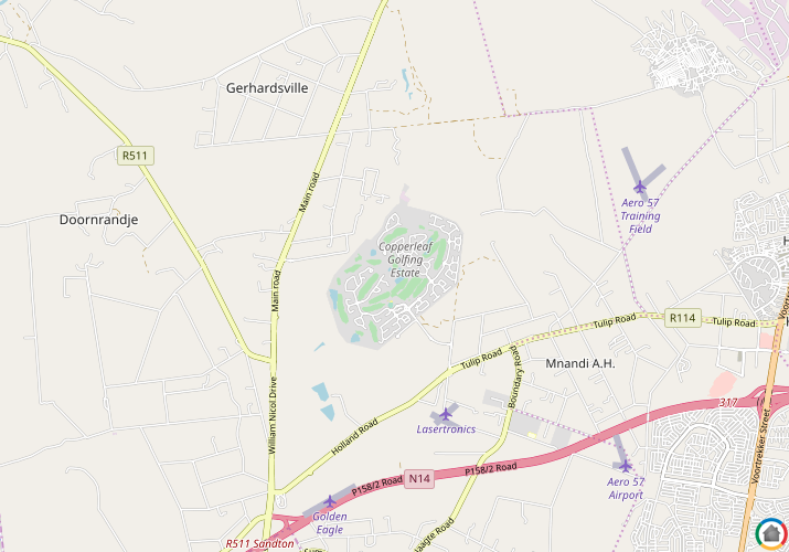 Map location of Copperleaf Golf and Country Estate